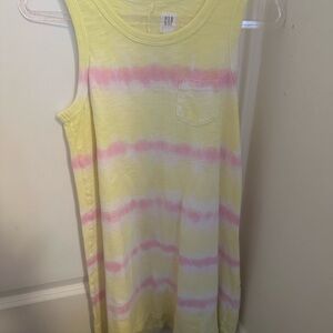 Gap Kids Yellow and Pink Tie-Dye Girl Dress Size Medium 7-8
